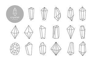 crystal diamond icon logo set bundle, a Branding & Logo Template by Pyruos ID