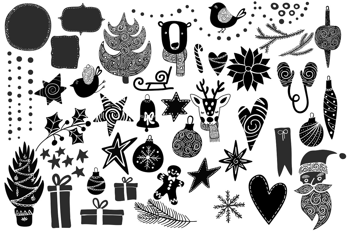 Christmas Clip-Art & Lettering Set, a Decorative Illustration by 5August Art (Photo 4 of 10)