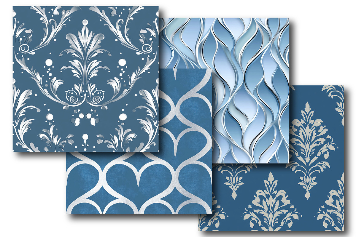 Dusty Blue and Silver Pattern, an Illustration by DreamPrint404 (Photo 4 of 5)