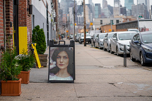 City Street Sign Chalkboard Mockup