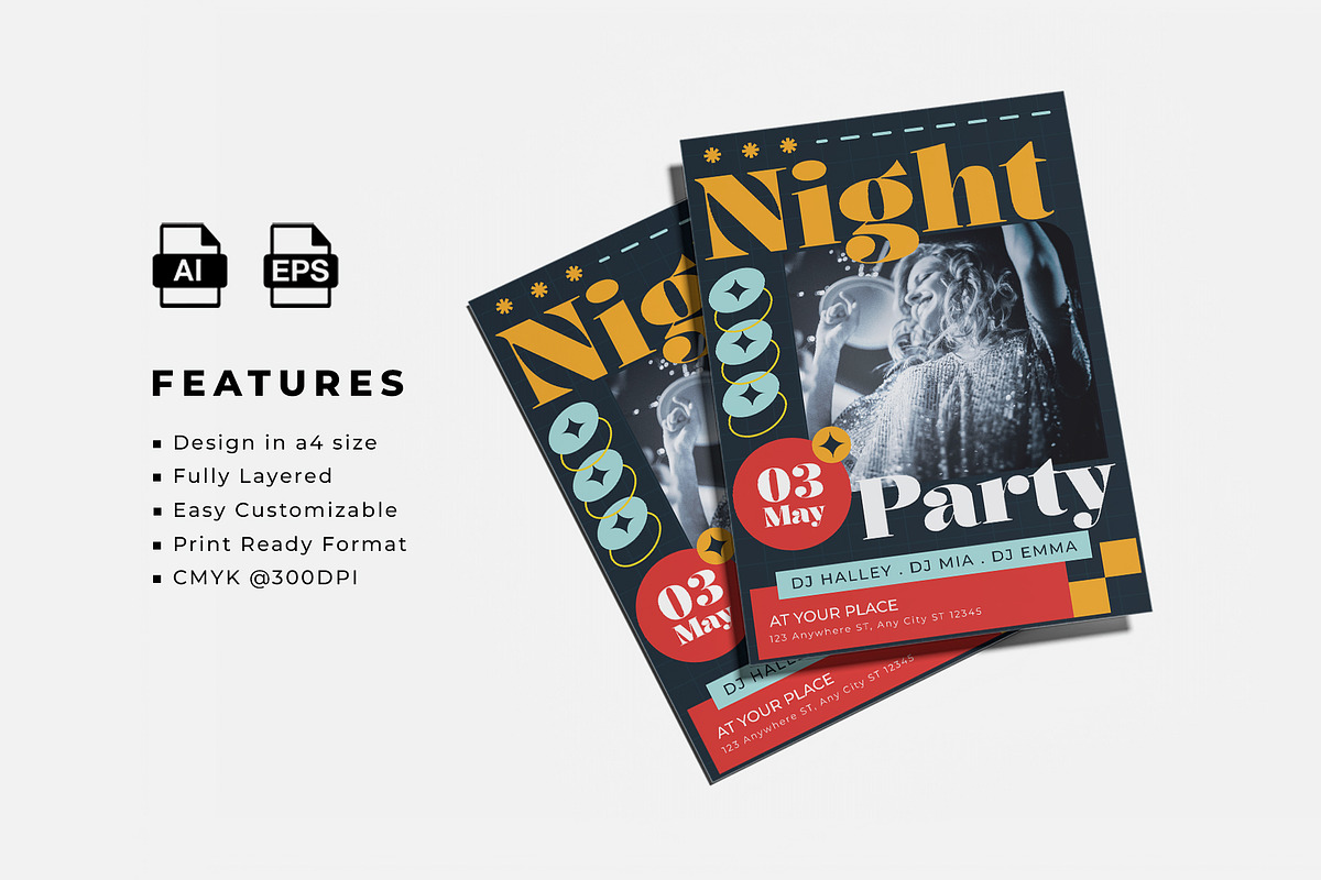 Night Party Flyer Template, a Flyer Template by Artnivora.Std