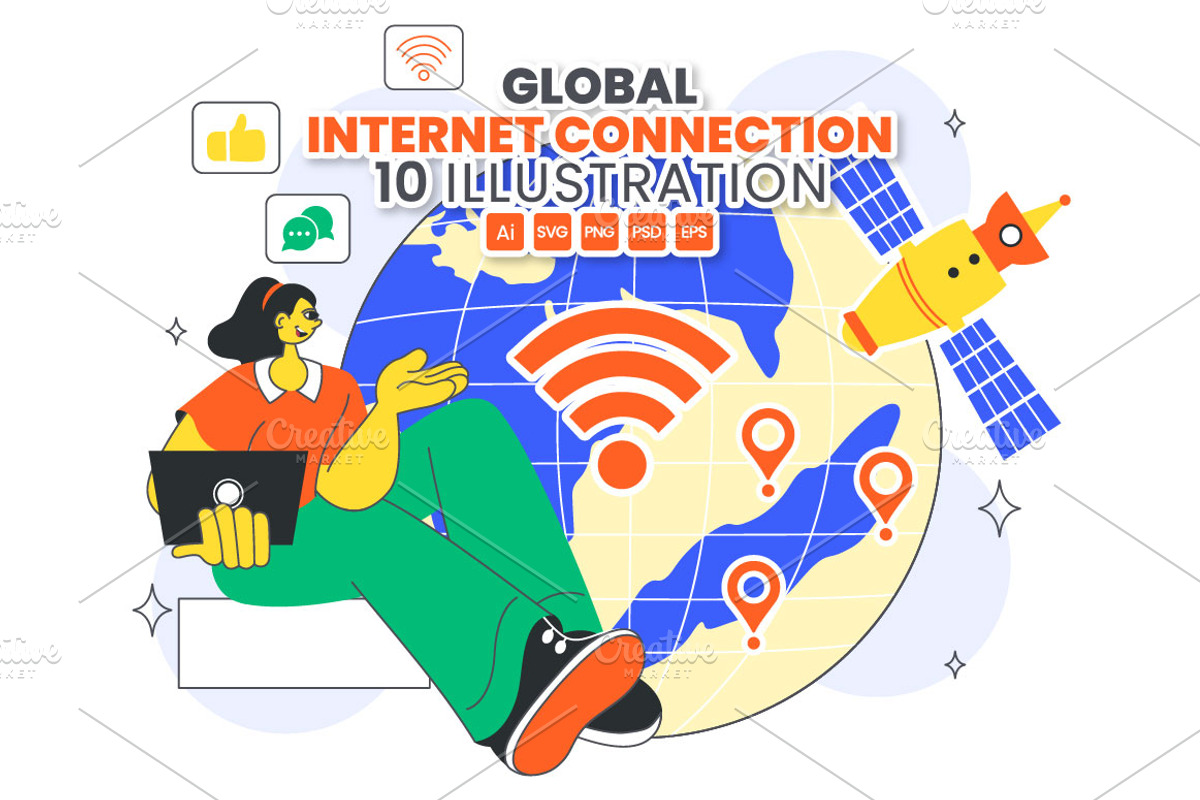 10 Global Internet Connection, a Technology Illustration by denayunebgt (Photo 1 of 4)