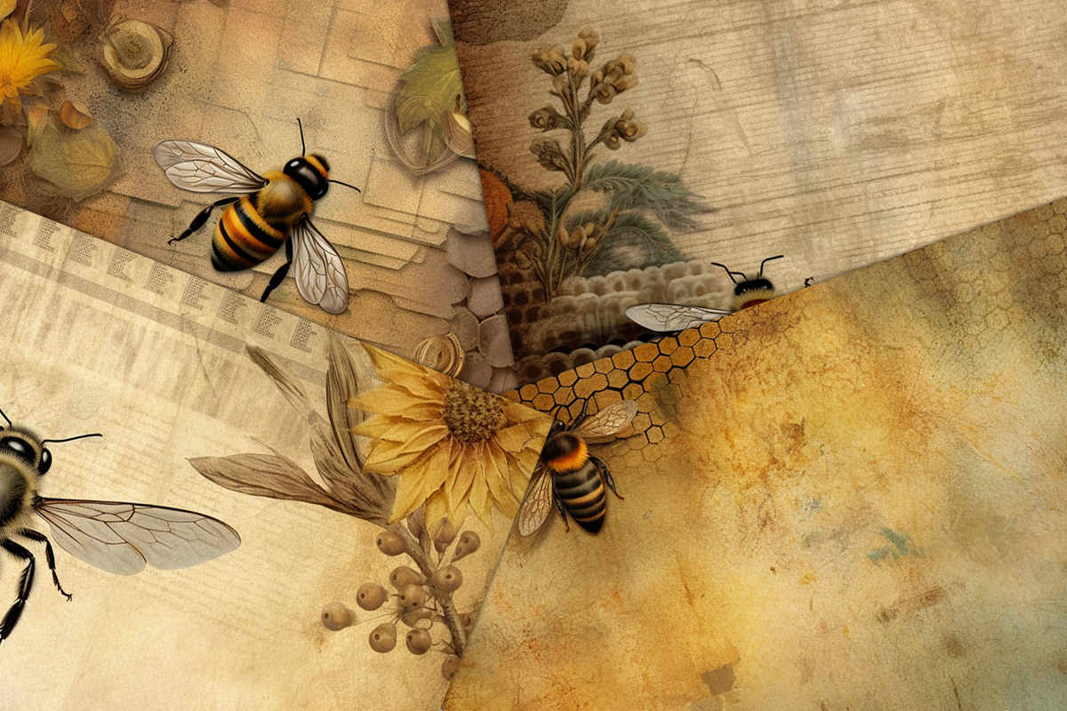 Nature's Bee Inspired Textures, a Background Graphic by AdriOP