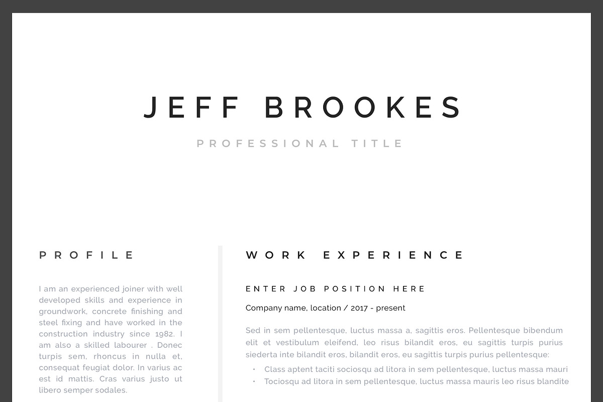 Professional CV Resume Template, a Resume Template by Resume Angels (Photo 3 of 10)