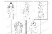 Coloring Book 15 Girls, an Illustration by GlamArtZhanna (Thumbnail 4 of 4)