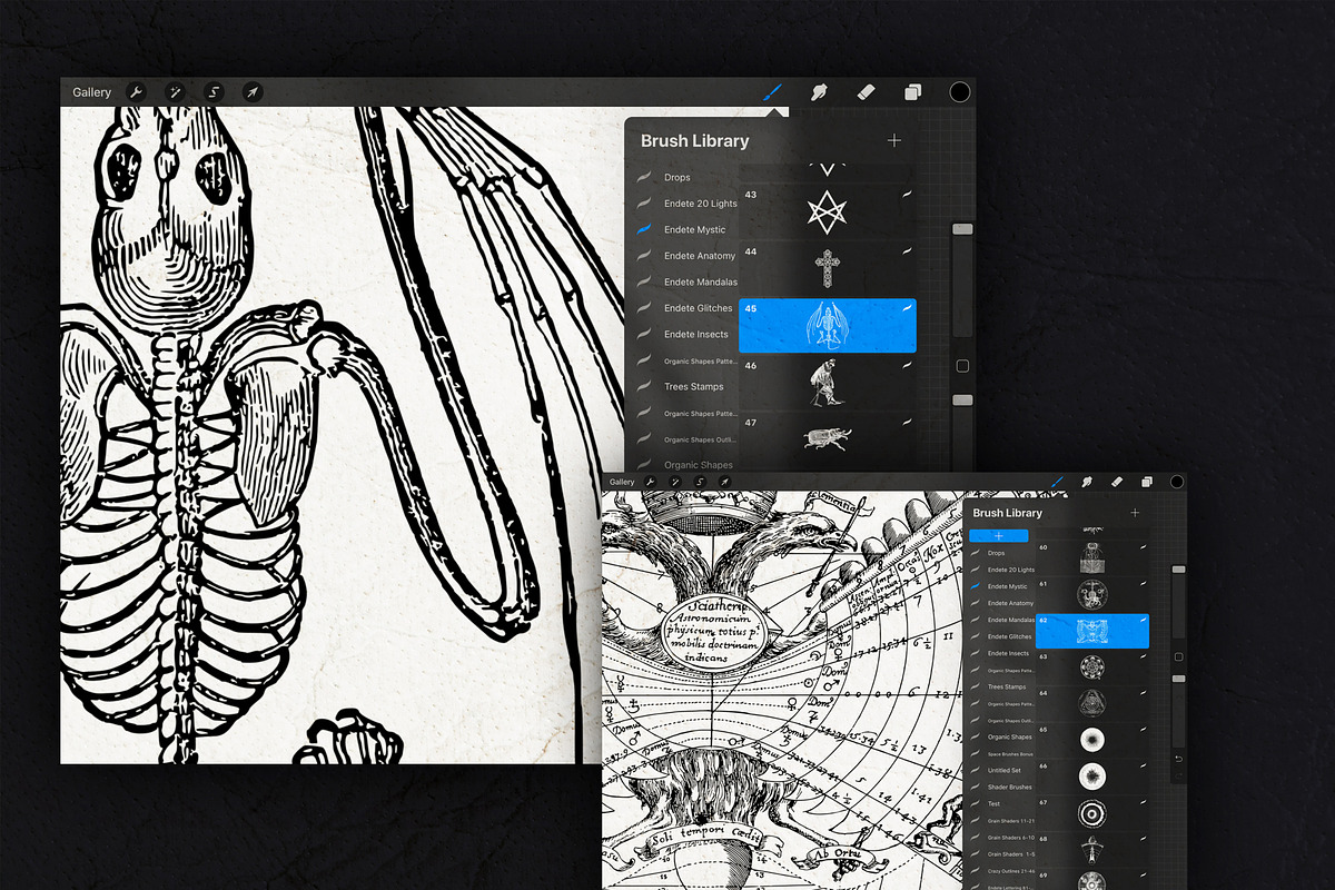98 Procreate mystic / ocult stamps, a Brush Add-On by Endete & Mazak brushes (Photo 6 of 6)