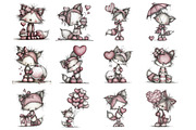 Valentine's Whimsical Foxs Clipart, an Illustration by Design Market (Thumbnail 2 of 3)
