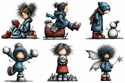 Whimsical Christmas Icy Blue Girl Cl, an Illustration by Daily.Designs (Thumbnail 4 of 5)