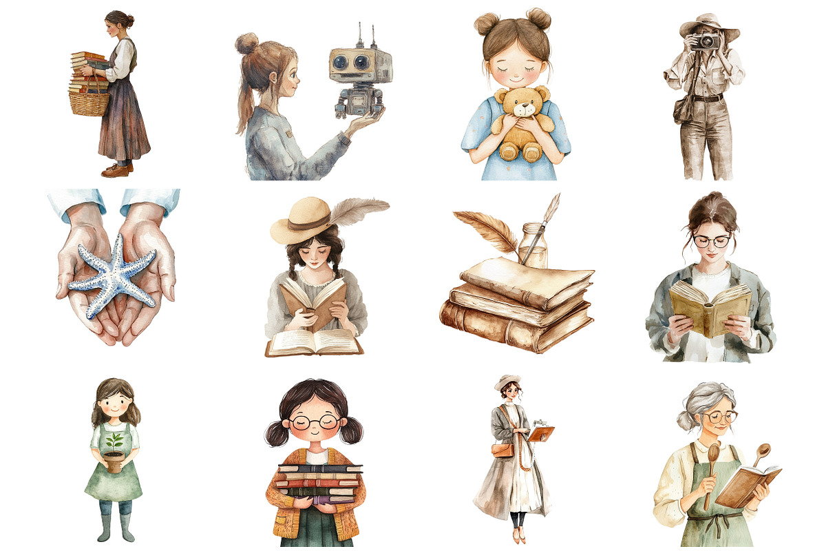 Watercolor Teacher Clipart, an Illustration by Design Market (Photo 3 of 3)