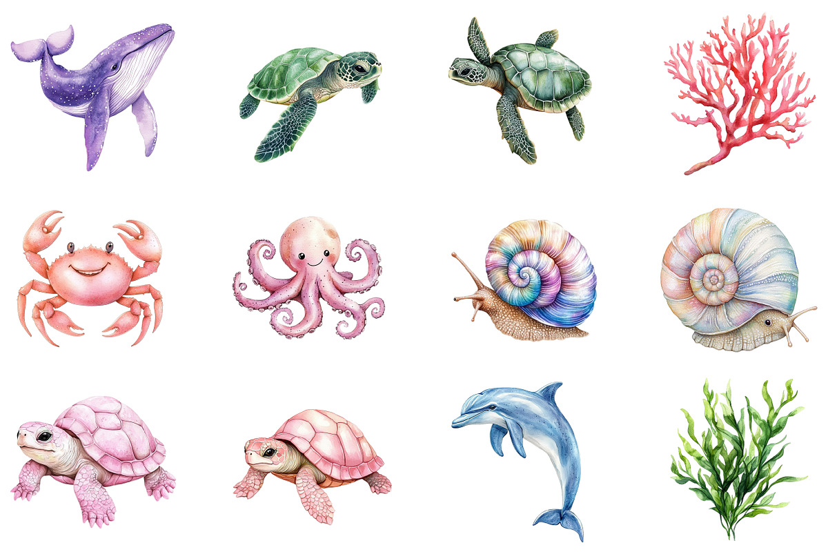 Cute Undersea Clipart, an Illustration by CitraGraphics (Photo 2 of 5)