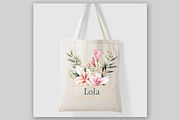 Pink Lily Flowers Clipart Watercolor, a Decorative Illustration by LeCoqDesign (Thumbnail 4 of 5)