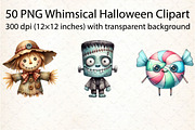 Whimsical Halloween Clipart, an Illustration by DreamCafeArt (Thumbnail 2 of 8)