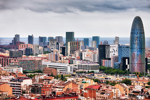 Barcelona Downtown City Skyline