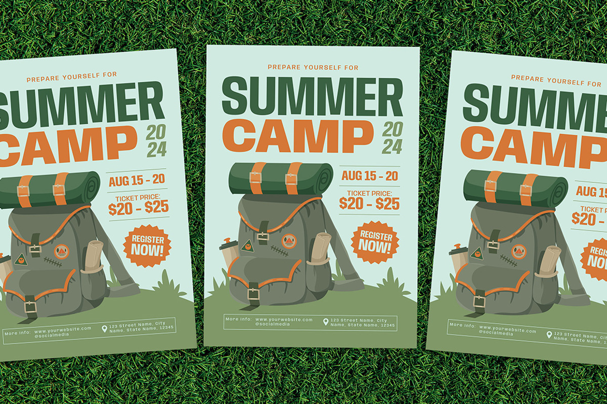 Summer Camp Flyer, a Flyer Template by Gumico Studio. (Photo 1 of 3)