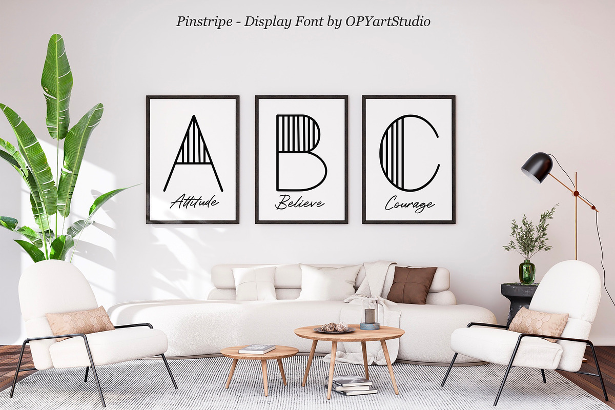 Pinstripe - Creative Display Font, a Font by OPY ArtStudio (Photo 3 of 5)
