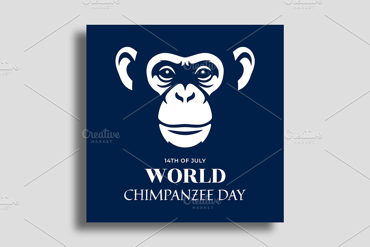 World Chimpanzee Day Banner Design, a Social Media Template by nandinigraphics (Photo 1 of 4)
