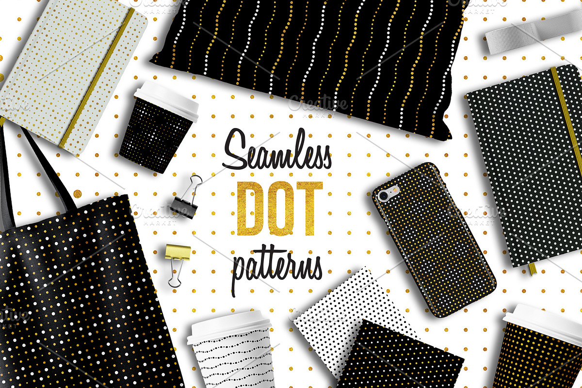 100 Seamless dot patterns, a Pattern Graphic by The Odd Seed (Photo 1 of 6)