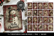 Vintage Christmas Card Bundle, a Stationery Template by Bijou Bay (Thumbnail 1 of 2)