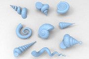 Shell Set - 9 3D Printing Charms, an Object 3D Model by Kseniya-Omega (Thumbnail 1 of 20)