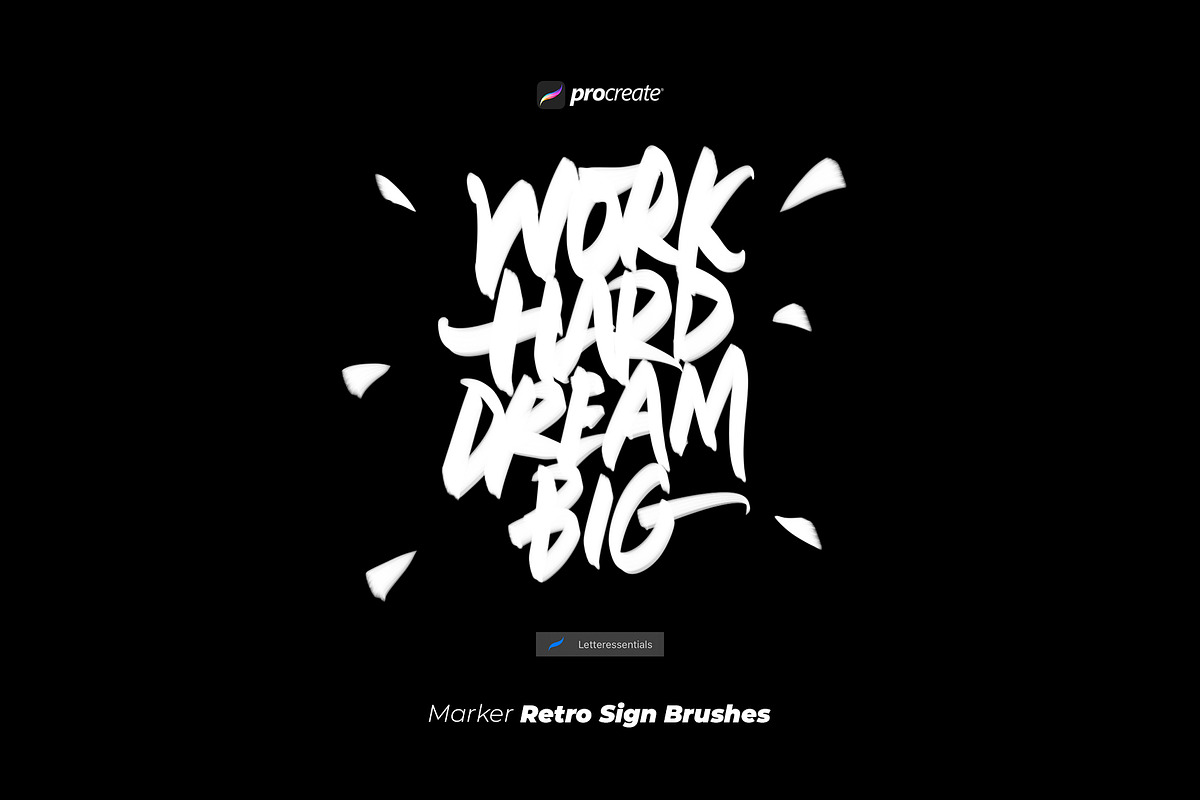 Lettering Brushes Procreate, a Brush Add-On by n.A Studio (Photo 7 of 9)