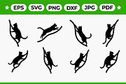 Climbing Cat Branch Silhouettes Set, an Animal Illustration by Artonix (Thumbnail 1 of 3)