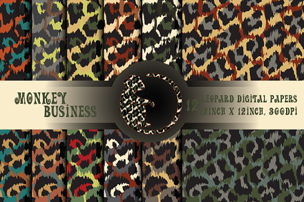 Fashionable leopard digital papers