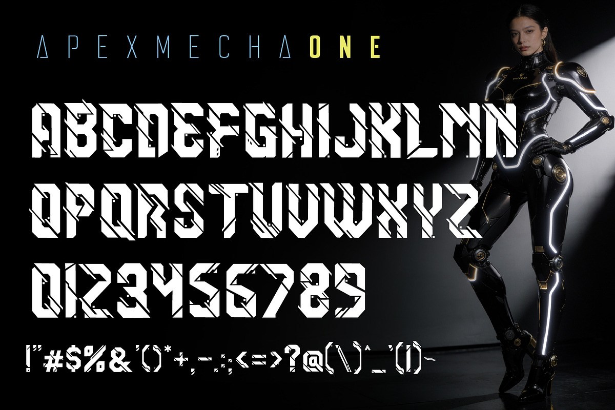 APEX MECHA – Mecha Robotic Typeface, a Sans Serif Font by HypeWorksCo (Photo 9 of 9)