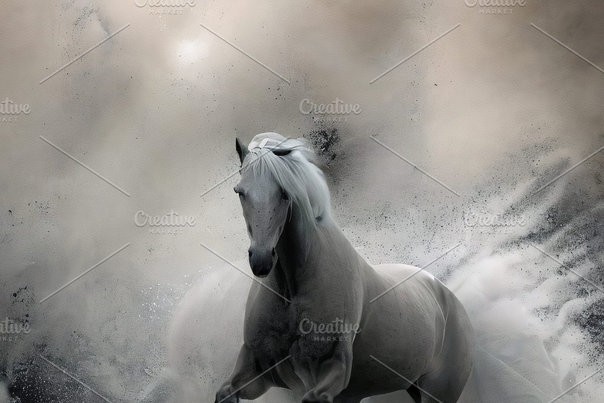 Dreamy Monochrome Horse Artworks, an Animal Illustration by ETARA by Mea Hau (Photo 5 of 5)