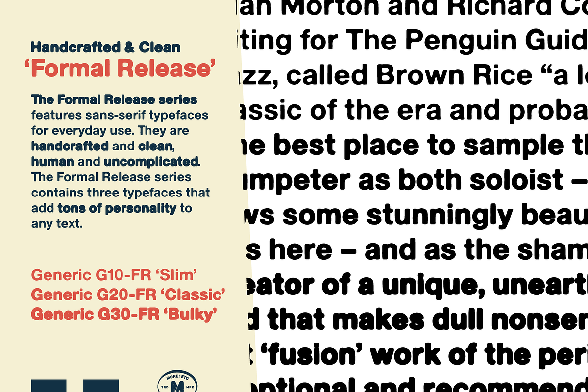 Generic Typeface Collection, a Sans Serif Font by More Etc. Studios (Photo 15 of 20)