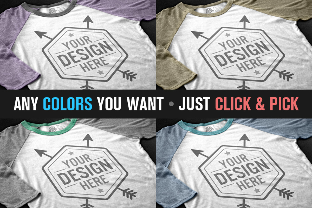 3/4 Sleeve T-Shirt Mockup, a Shirt Mockup by graphiklee (Photo 2 of 3)