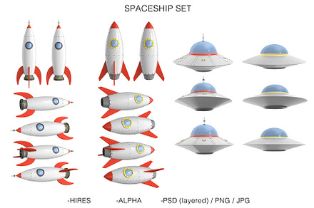 Spaceship & UFO Set High Quality