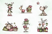 Whimsical Christmas Reindeer Clipart, an Illustration by Creative Art (Thumbnail 3 of 13)