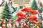 Woodland Animals Clipart, a Seasonal Illustration by Rose Art (Thumbnail 1 of 5)