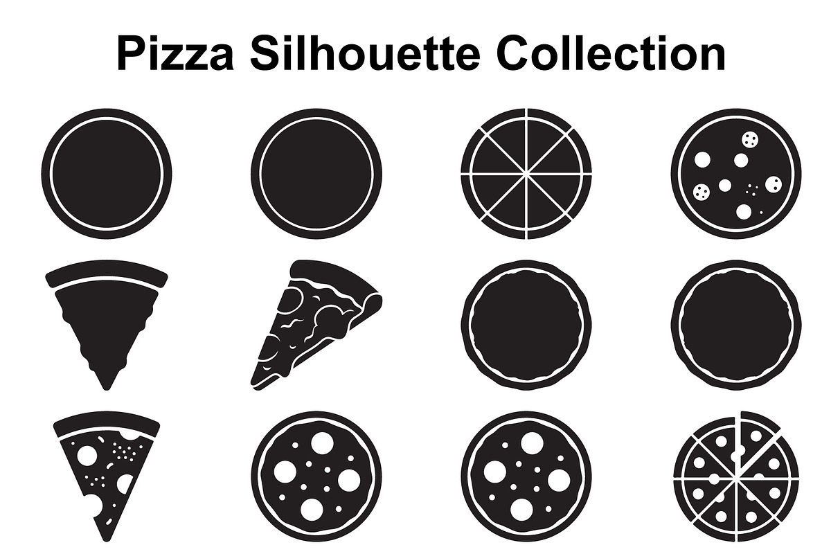 Pizza Slice Silhouette Assortment, an Object Graphic by Designer_Momina (Photo 1 of 3)
