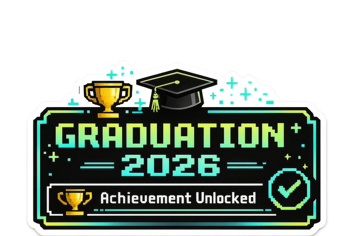 Graduation plaque with cap and troph, an Illustration by Dvoevnore photos