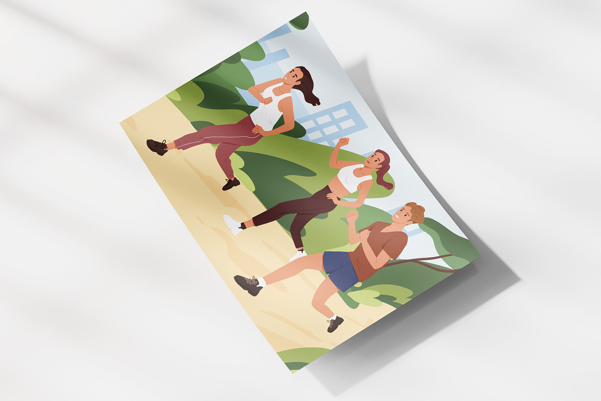 People running, jogging in city park, a Sport Illustration by Good Studio (Photo 2 of 3)