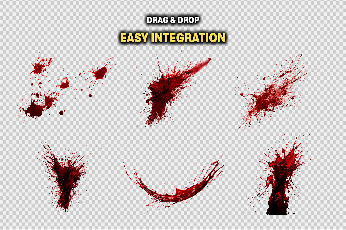 PNG Cutout Blood Splatters Effects, an Object Graphic by Mikel Blazgad (Photo 3 of 10)