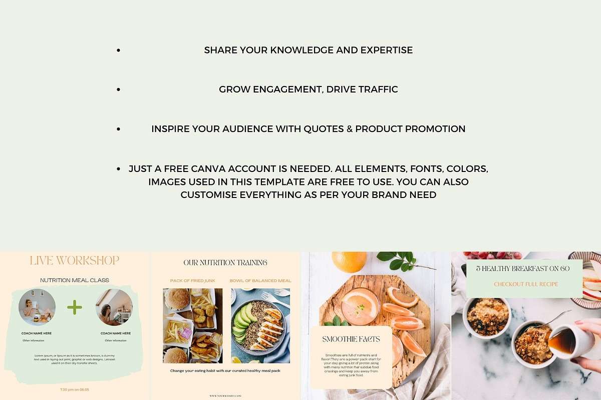 Nutrition Coach Instagram Templates, a Social Media Template by Deepa Template Studio (Photo 10 of 14)