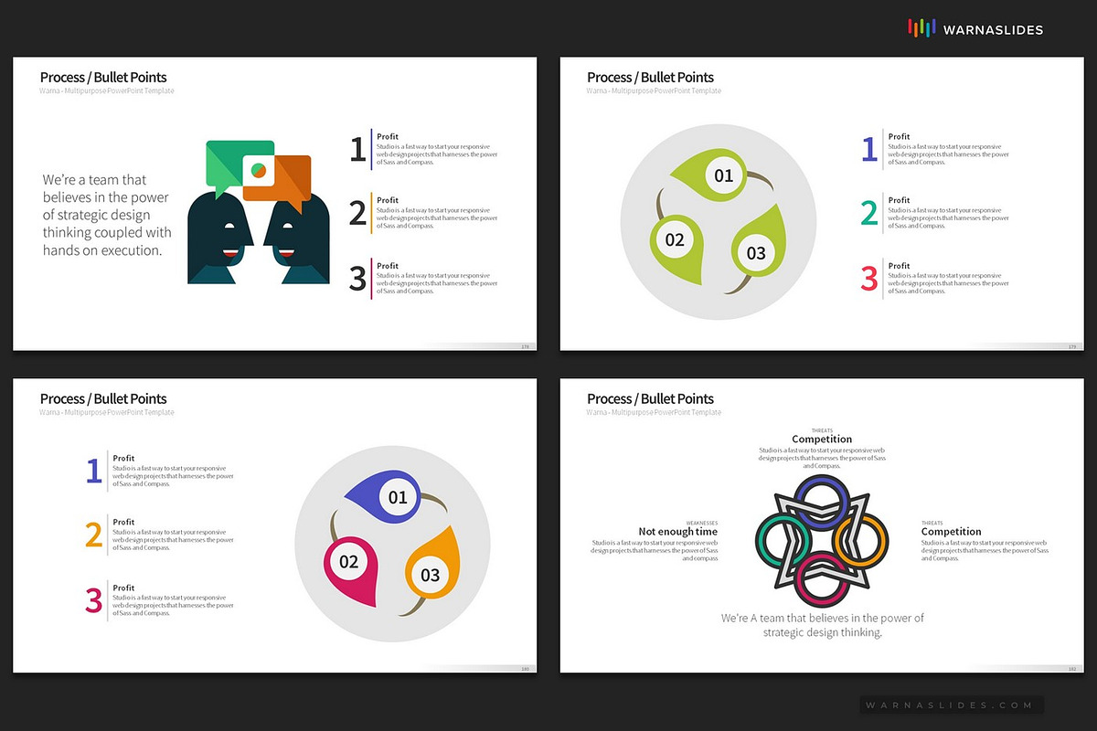 3 Bullet Points PowerPoint Templates, a Presentation Template by Warna Works (Photo 24 of 24)