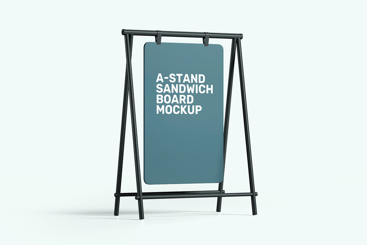 A-stand Sandwich Board Mockup, an Advertising Mockup by Traint (Photo 3 of 7)