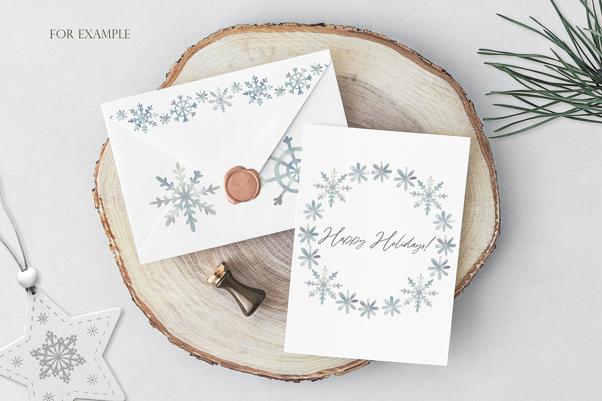 Watercolor festive winter clipart, an Illustration by OrangePeafowlArt (Photo 9 of 11)