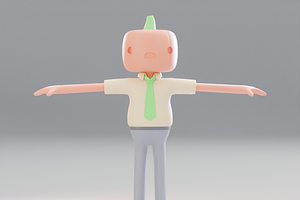Pumkin Business Man 3D Model, a Characters & Person 3D Model by Dudukbersama