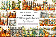 Fall Pumpkin Fence Clipart, a Work Illustration by cherrydesign (Thumbnail 1 of 3)