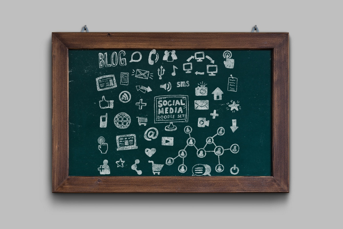 Hand drawn social media doodles set, an Icon by Hala (Photo 3 of 3)