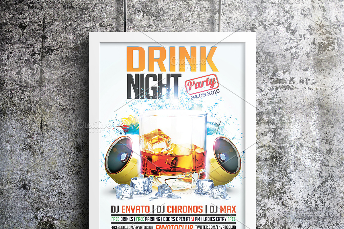 Grunge Poster & Flyer Mockup, a Print Template by CREATIVE DUDE (Photo 2 of 7)