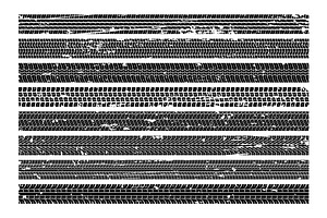 Vehicle Tire Tracks. Tread Grunge