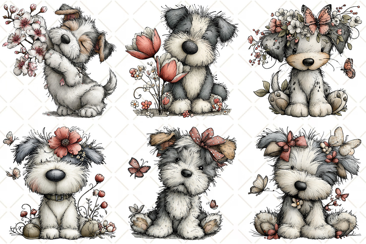 Whimsical Silver Spring Dog Clipart, an Illustration by Black Bird Studio (Photo 4 of 5)