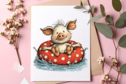 Whimsical Summer Animals Clipart, an Illustration by SinaCreation (Thumbnail 2 of 7)