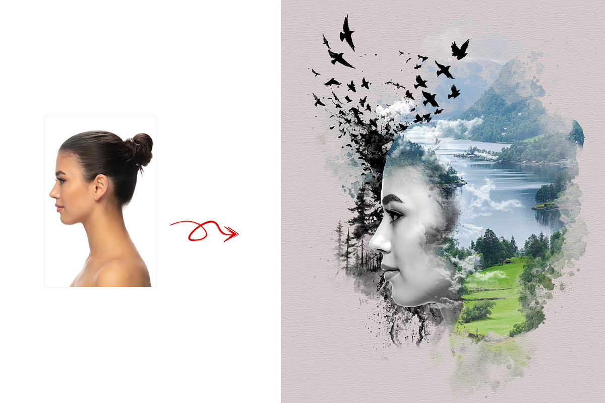 Surreal Double Exposure Photo Effect, a Brushes & More by MRI STUDIO (Photo 7 of 19)