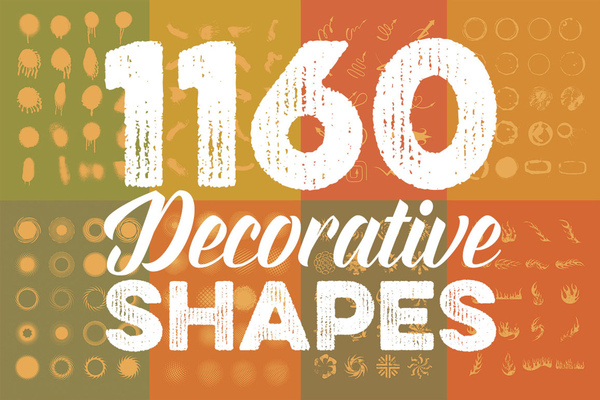 SALE Bundle: 1160 Decorative Shapes, an Object Graphic by JumboDesign (Photo 1 of 5)